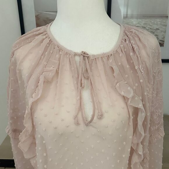 Express Pink Ruffle Blouse - Picture 2 of 4